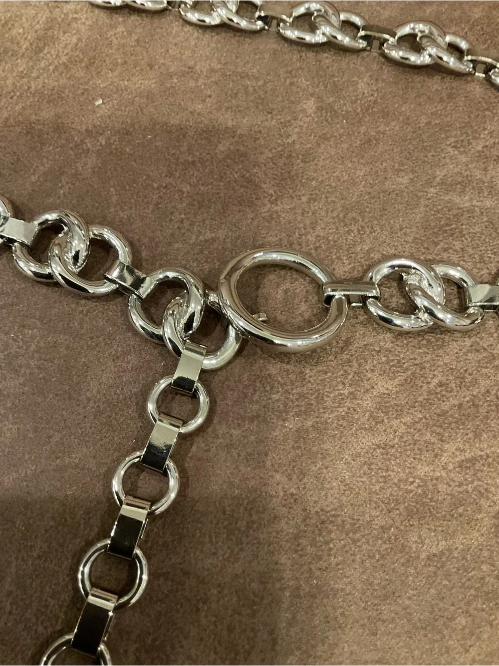 Silver Chunky Chain Belt